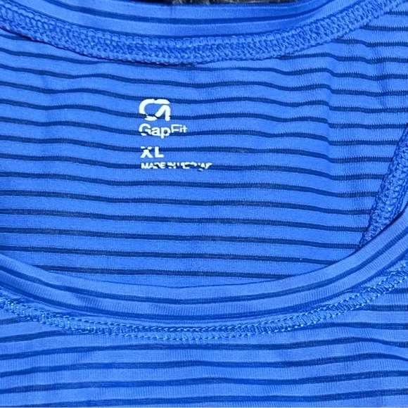 GapFit Tank Top Tie Back Blue Striped Women's Tank Top Size XL - Picture 7 of 7